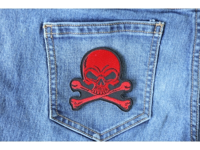 Red Skull and Crossbones small Patch