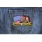 Respect the flag Soldier Salute Patch Saluting Soldier Patch shown on jeans