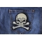 Skull and Crossbones medium Patch Skull and Crossbones Patch shown on jeans