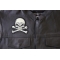 Skull and Crossbones medium Patch Skull and Crossbones Patch, Biker Skull Patches shown on leather vest