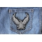 Small Silver Eagle Patch Silver Eagle Patch shown on jeans