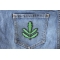 Symmetric Leaves Patch Symmetric Leaves Iron on Patch shown on jeans