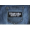 Team USA Drinking Team Patch Team USA Drinking Team Funny Iron on Patch shown on jeans