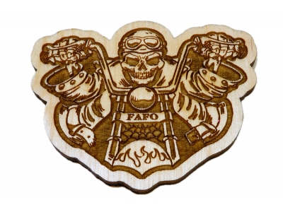 FAFO Skull Biker Wood Decor