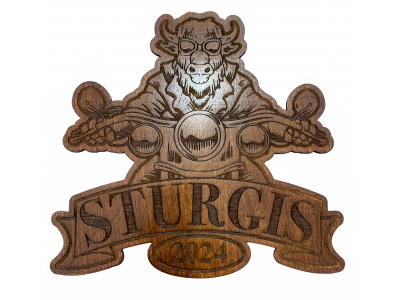 Sturgis 2024 Buffalo Biker 10 inch Stained Rally Souvenir