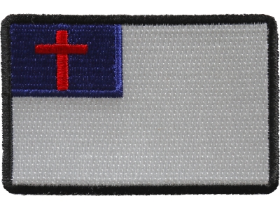 Christian Flag Patch with Black Borders