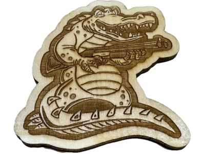 Alligator with Shotgun Wood Decor