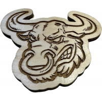 Angry Bull with Nose Ring Wood Decor
