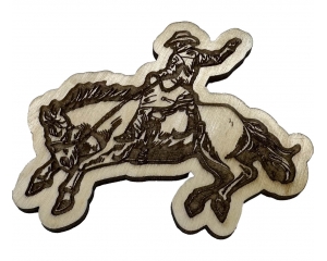 Cowboy on Horse Wood Decor
