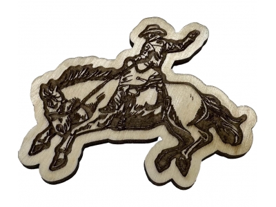 Cowboy on Horse Wood Decor