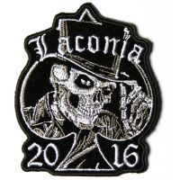 Laconia 2016 Motorcycle Rally Patch Tall Hat Skull