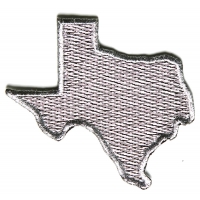 Silver Embroidered Texas Map Iron on Patch Silver Embroidered Texas Map Iron on Patch