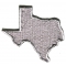 Silver Embroidered Texas Map Iron on Patch