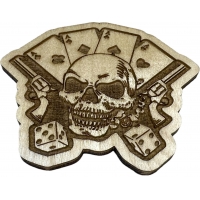 Skull and 4 Aces Wood Decor