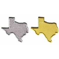 Gold and Silver Texas Map Patches