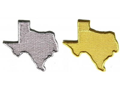 Gold and Silver Texas Map Patches