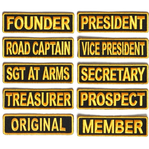 Club Rank Patches Sgt At Arms Yellow Patch