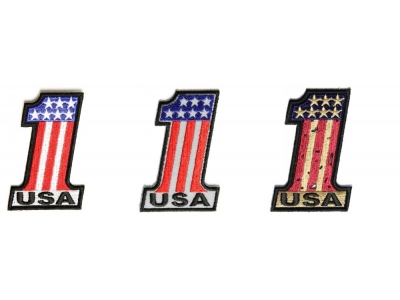 1 USA Patches Set Vintage Reflective RWB American Flag Theme | Embroidered Patches