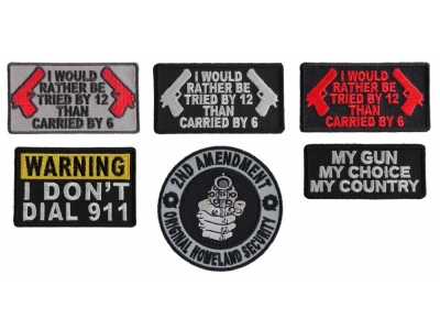 2nd Amendment Support Patches Set Of Six 3 Inch Patches | Embroidered Patches