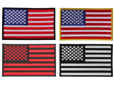 4 Inch American Flag Patches Set Of 4 Embroidered US Flags | Embroidered Patches