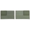 5 inch OD Green American Flag Patches, Left and Right 2 Piece Patch Set
