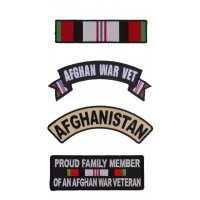 Afghan War Patches For Vets Set Of 4 Patches | US Afghan War Military Veteran Patches