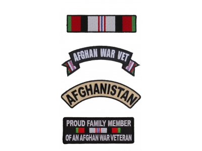 Afghan War Patches For Vets Set Of 4 Patches | US Afghan War Military Veteran Patches