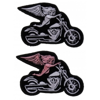 Angel Biker Patch Set Of 2 Motorcycle Angel Patches