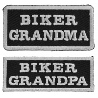 Biker Grandma And Biker Grandpa Patches