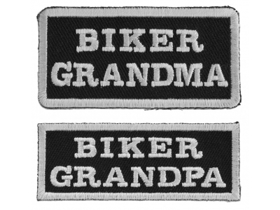 Biker Grandma And Biker Grandpa Patches