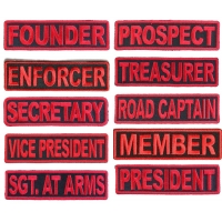 Black And Red Club Color Rank Patches Set Of 10 Ranks