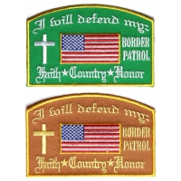 BORDER PATROL Patches Set Of 2 Brown Or Green