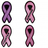 Breast Cancer Awareness Pink Ribbon Patch Set