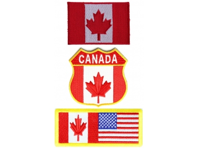 Canadian Flag Patches Embroidered 3 Flags
