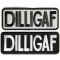 DILLIGAF Patches Black and White and Reflective 2 Dilligaf Patches