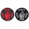 Don't Piss Me Off Patches With Gun Pointing In Red and White Embroidery Over Black Patch 2 Pieces