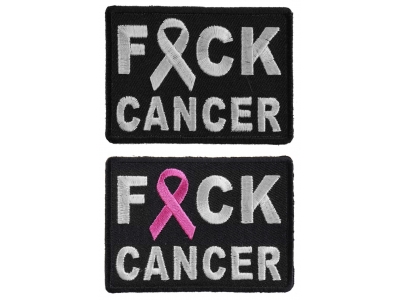 FCK Cancer Patches With Pink And White Ribbon