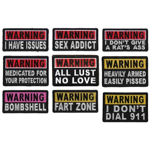 Warning Offensive Language Iron On Patch Sew Funny Patch 