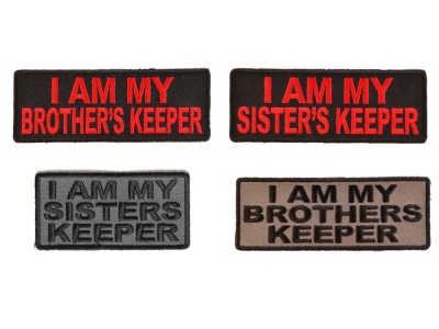 I Am My Brothers Keeper And I Am My Sisters Keeper Patches Set Of 4