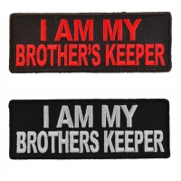 I Am My Brothers Keeper Patches Red White Embroidery On Black Patch 2 Pieces