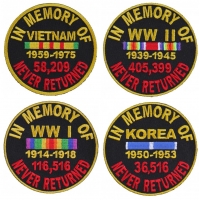 In Memory Of Old Wars 4 Piece Patch Set | Embroidered Patches