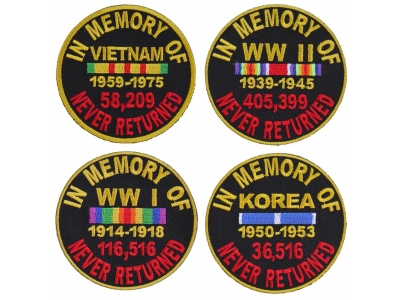 In Memory Of Old Wars 4 Piece Patch Set | Embroidered Patches