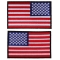Left and Right American Flag Patches 4 Inch Black Borders