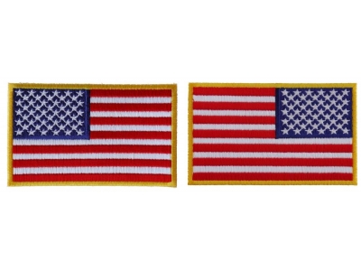 Left And Right American Flag Patches Embroidered 4 Inch | Embroidered Patches