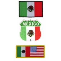 Mexico Flag Patches Set Of 3