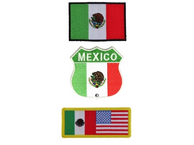 Mexico Flag Patches Set Of 3