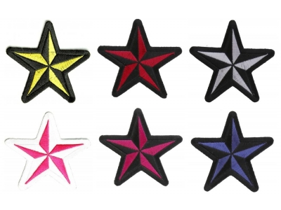 Nautical Star Patches Set Of 6, Multi-color | Embroidered Patches