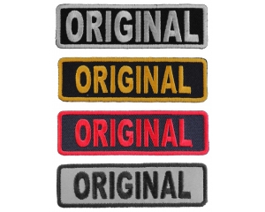 ORIGINAL Patches Embroidered In White Red Yellow Over Black And 1 Reflective Patch