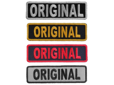 ORIGINAL Patches Embroidered In White Red Yellow Over Black And 1 Reflective Patch