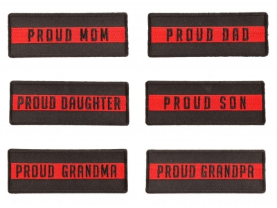PROUD FIREMAN FAMILY Red Line Support Patches